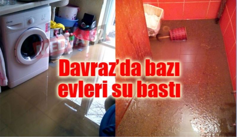 Davraz’da bazı evleri su bastı!