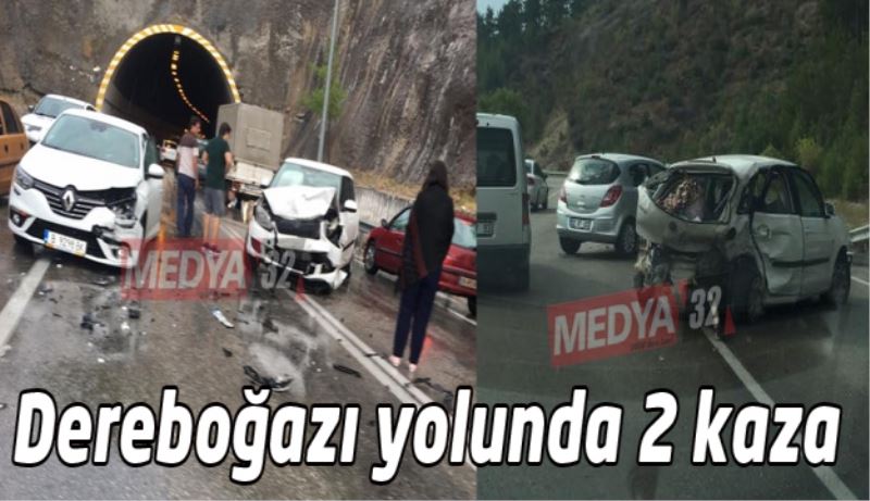 Dereboğazı yolunda 2 kaza