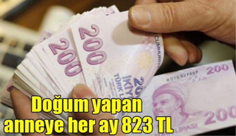 Doğum yapan anneye her ay 823 TL