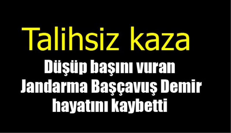 Düşüp başını vuran Başçavuş Demir hayatını kaybetti 