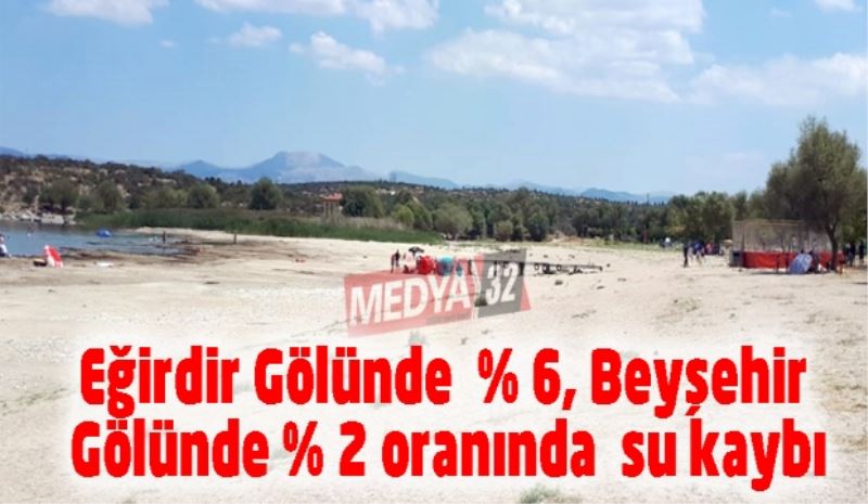 Eğirdir Gölünde  % 6, Beyşehir Gölünde % 2 oranında  su kaybı
