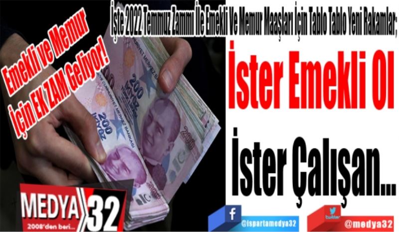 Emekli ve Memur 
İçin EK ZAM Geliyor! 
İşte 2022 Temmuz Zammı İle Emekli Ve Memur Maaşları İçin Tablo Tablo Yeni Rakamlar; 
İster Emekli Ol 
İster Çalışan…
