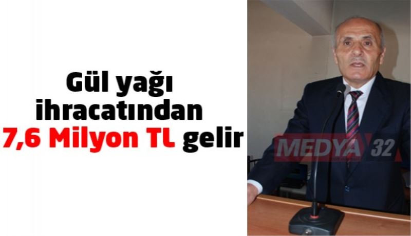 Gül yağı ihracatından 7,6 Milyon TL gelir