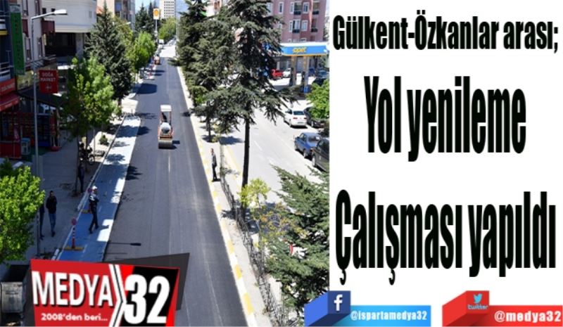 Gülkent-Özkanlar arası; 
Yol yenileme 
Çalışması yapıldı 
