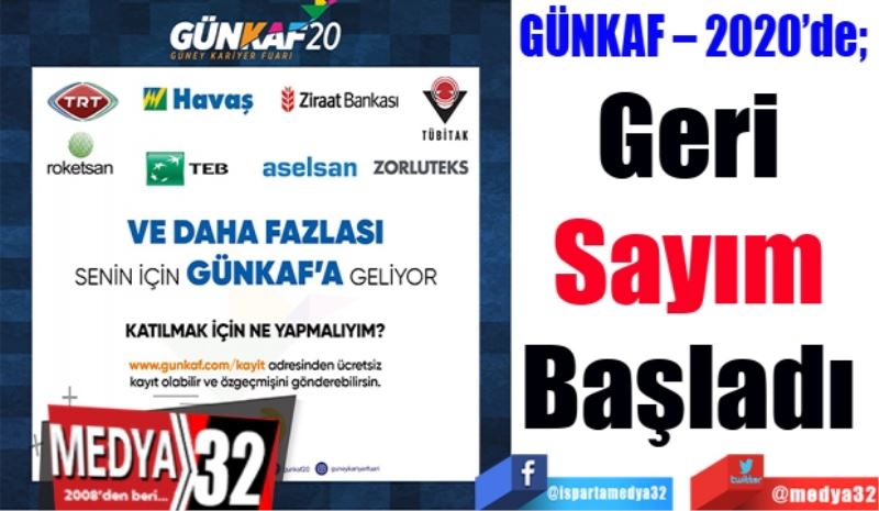 GÜNKAF – 2020’de; 
Geri 
Sayım 
Başladı 
