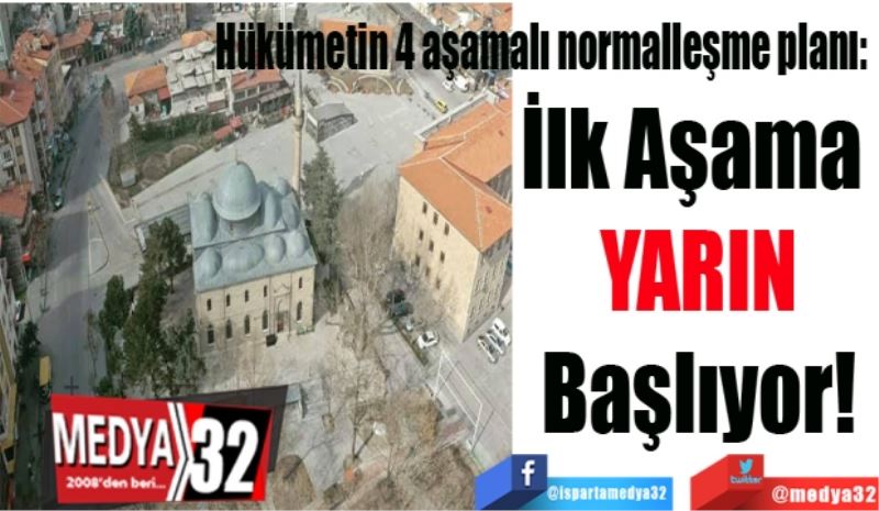 Hükümetin 4 aşamalı normalleşme planı: 
İlk Aşama 
YARIN
Başlıyor!