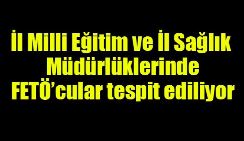 İl Milli Eğitim ve İl Sağlık Müdürlüklerinde FETÖ