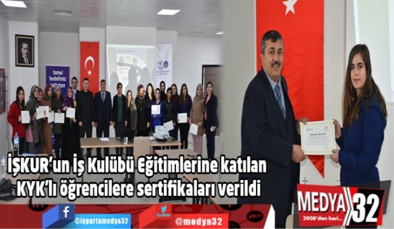 İŞKUR’un İş Kulübü Eğitimlerine katılan KYK