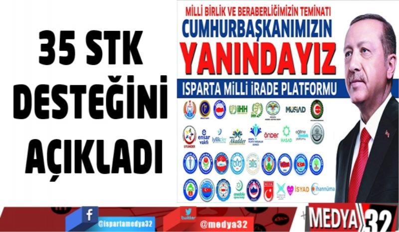 Isparta’da 35 sivil toplum kuruluşundan Cumhurbaşkanı ve Başdeğirmen’e tam destek 