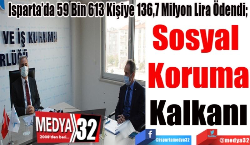 Isparta’da 59 Bin 613 Kişiye 136,7 Milyon Lira Ödendi; 
Sosyal 
Koruma
Kalkanı
