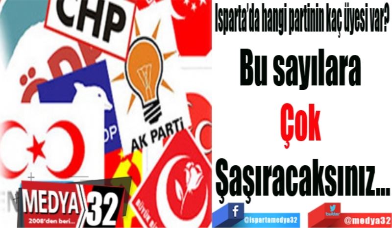 Isparta’da hangi partinin kaç üyesi var? 
Bu sayılara 
Çok 
Şaşıracaksınız…

