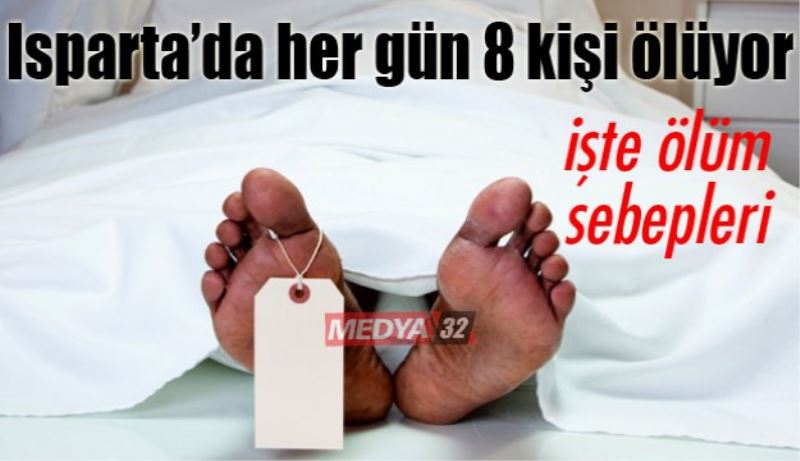 Isparta’da her gün 8 kişi ölüyor