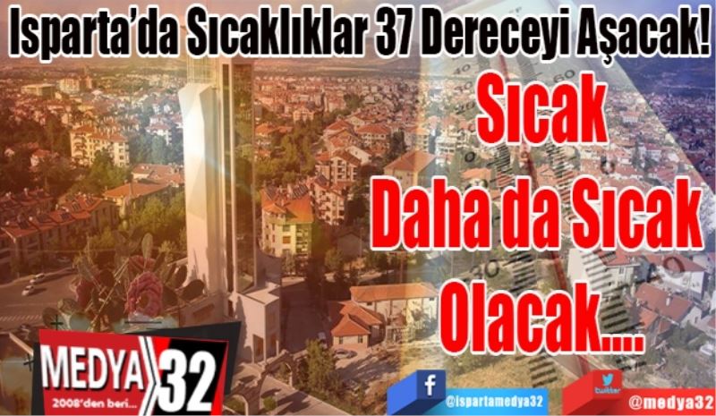 Isparta’da Sıcaklıklar 37 Dereceyi Aşacak!
Sıcak
Daha Sıcak 
Olacak….
