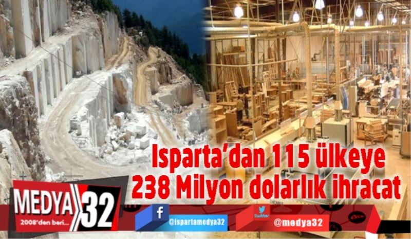 Isparta’dan 115 ülkeye 238 Milyon dolarlık ihracat  