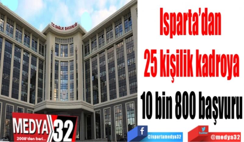 Isparta’dan 
25 kişilik kadroya
10 bin 800 başvuru 
