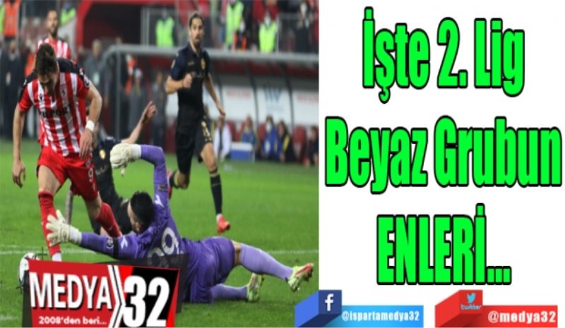 İşte 2. Lig
Beyaz Grubun
ENLERİ…
