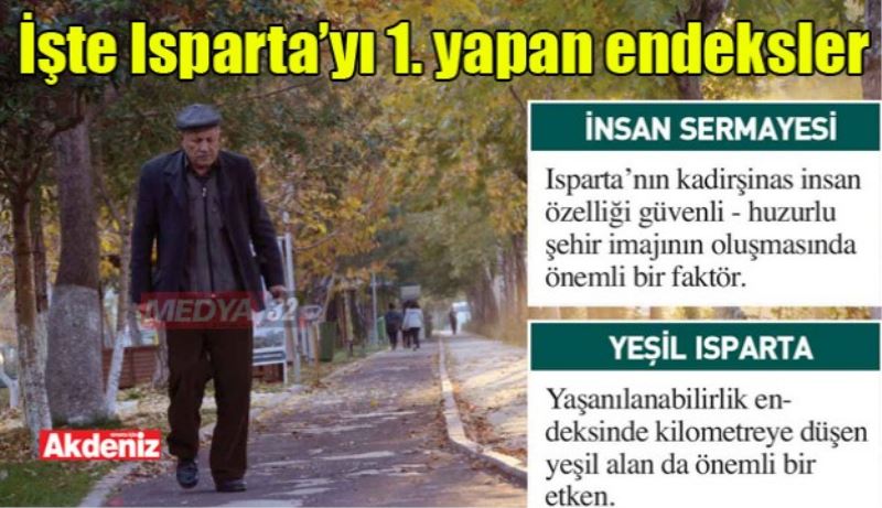 İşte Isparta’yı 1. yapan endeksler