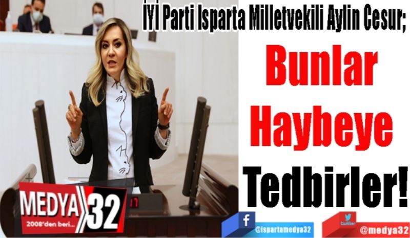 İYİ Parti Isparta Milletvekili Aylin Cesur; 
Bunlar 
Haybeye 
Tedbirler!
