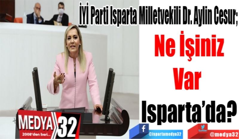 İYİ Parti Isparta Milletvekili Aylin Cesur; 
Ne İşiniz
Var 
Isparta’da? 

