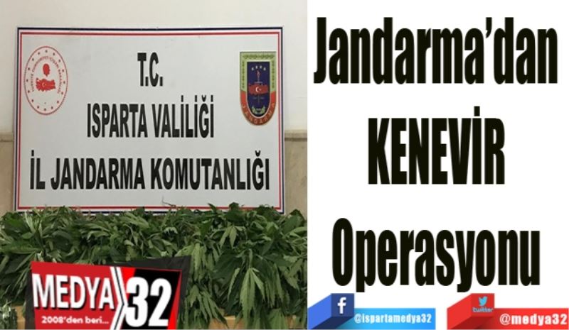 Jandarma’dan 
Kenevir 
Operasyonu 
