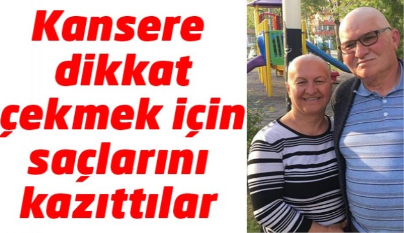 Kansere dikkat çekmek için saçlarını kazıttılar