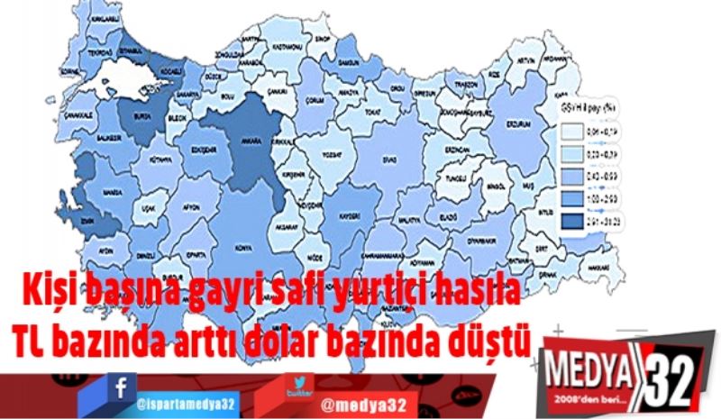 Kişi başına gayri safi yurtiçi hasıla TL bazında arttı dolar bazında düştü 