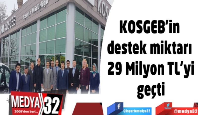 KOSGEB’in destek miktarı 29 Milyon TL’yi geçti 