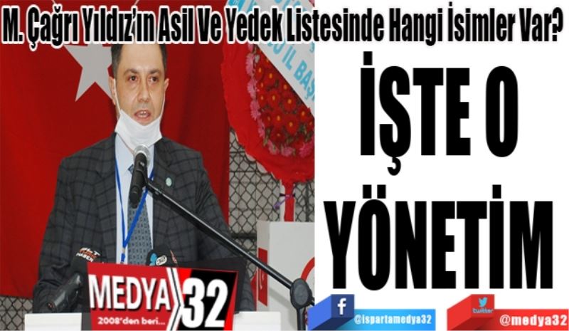 M. Çağrı Yıldız’ın Asil Ve Yedek Listesinde Hangi İsimler Var? 
İŞTE O 
YÖNETİM 
