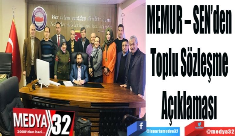 MEMUR – SEN’den 
Toplu Sözleşme 
Açıklaması 
