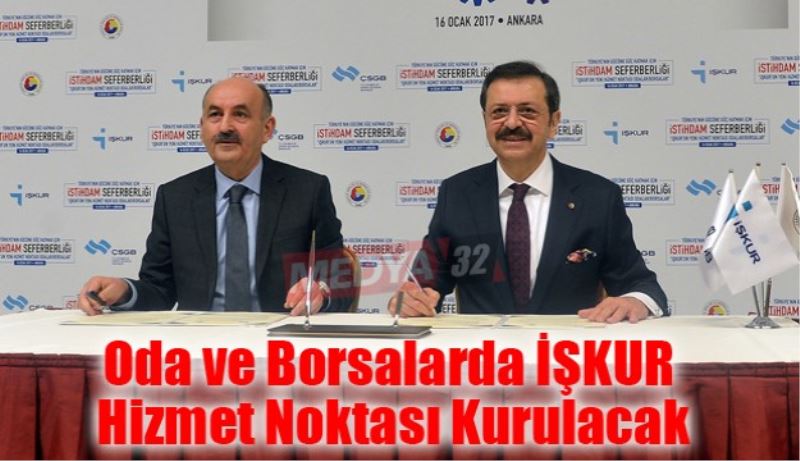 Oda ve Borsalarda İŞKUR Hizmet Noktası Kurulacak