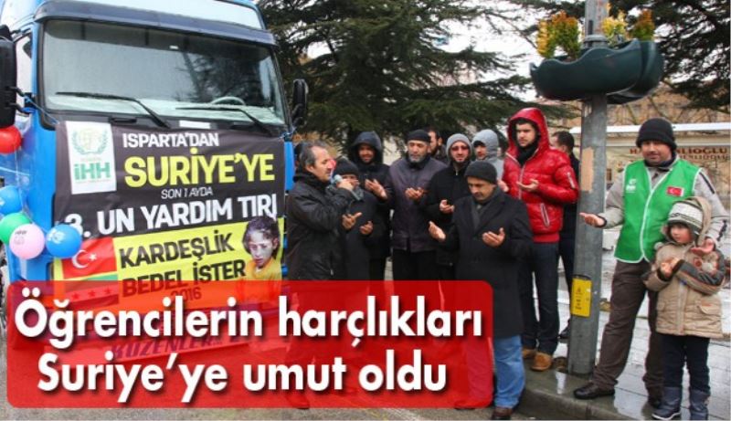 Öğrencilerin harçlıkları Suriye’ye umut oldu 