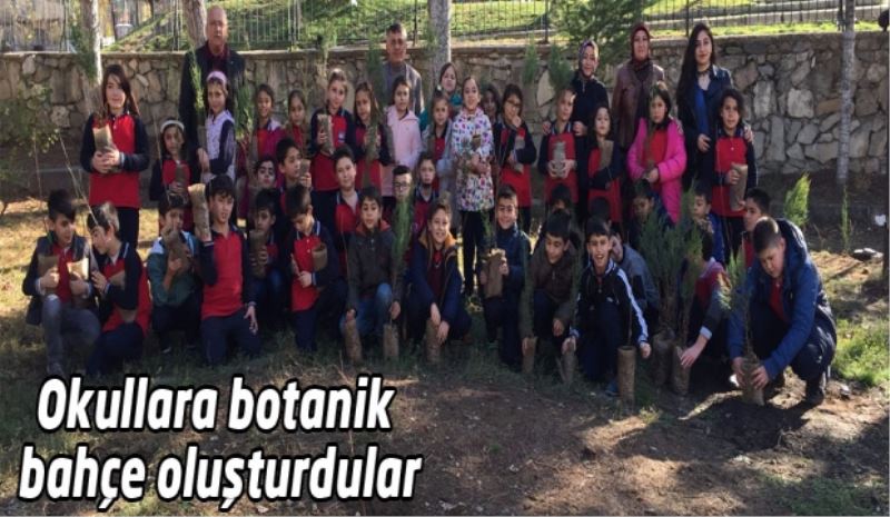 Okullara botanik bahçe oluşturdular