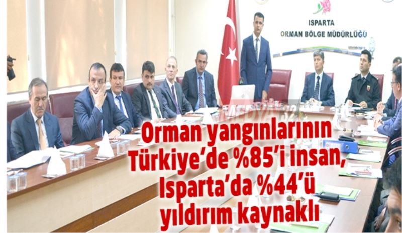 Orman yangınlarının Türkiye’de %85’i insan, Isparta’da %44’ü yıldırım kaynaklı