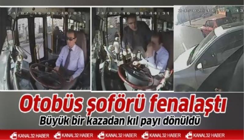 Otobüs kazası kameraya böyle yansıdı