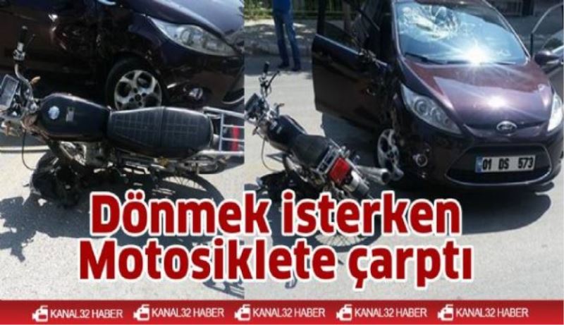 Otomobille motosiklet çarpıştı: 1 yaralı
