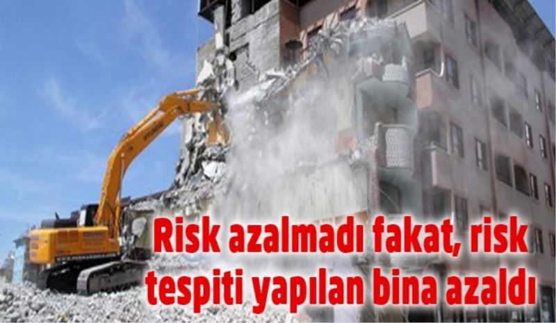 Risk azalmadı fakat, risk tespiti yapılan bina azaldı 
