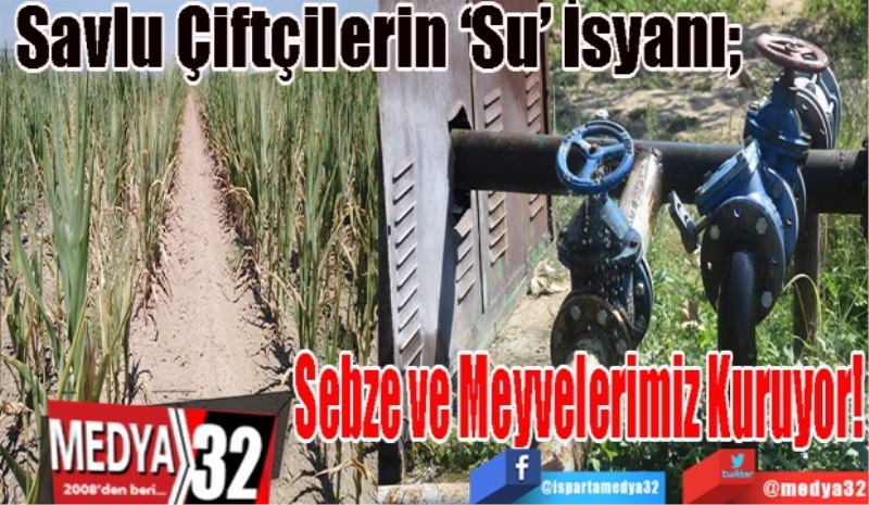 Savlu Çiftçilerin ‘Su’ İsyanı; 
Sebze ve Meyvelerimiz Kuruyor! 
