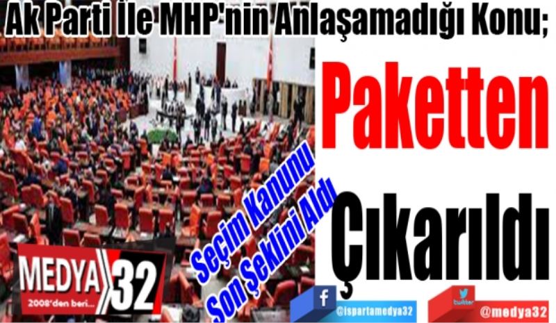 Seçim Kanunu Son Şeklini Aldı! 
Ak Parti İle MHP