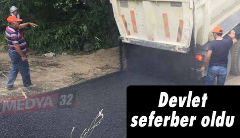 Şehidin baba evine giden yol asfaltlandı