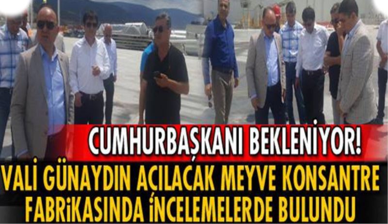 Vali Günaydın, daire müdürleriyle meyve konsantre fabrikasında incelemelerde bulundu