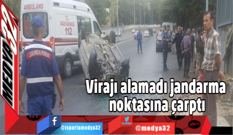 Virajı alamadı jandarma noktasına çarptı: 6 yaralı