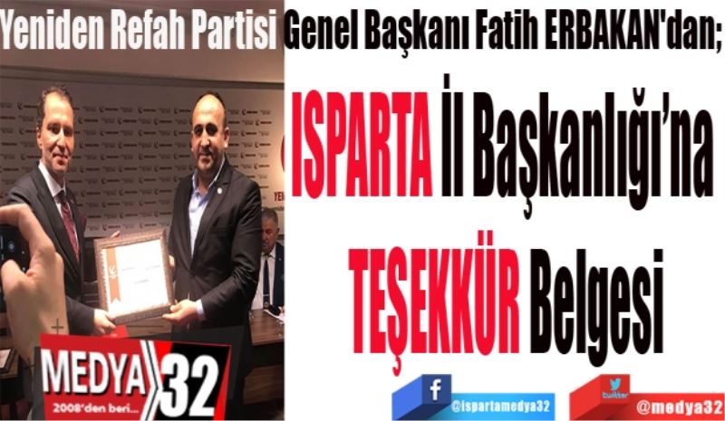 Yeniden Refah Partisi Genel Başkanı Fatih ERBAKAN