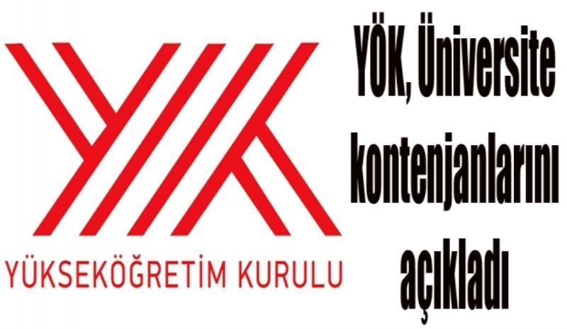 YÖK, Üniversite 
kontenjanlarını 
açıkladı 

