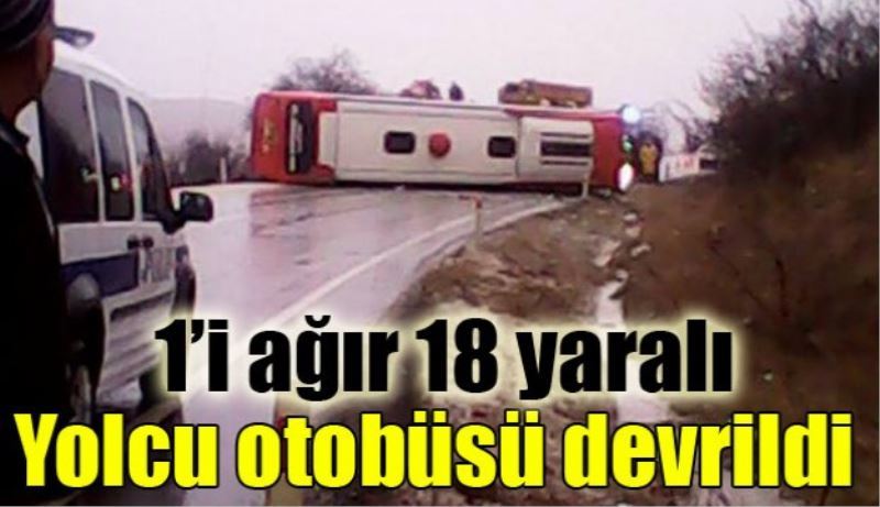 Yolcu otobüsü devrildi çok sayıda yaralı var