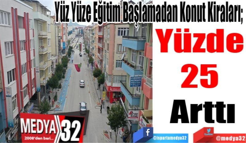 
Yüz Yüze Eğitim Başlamadan Konut Kiraları; 
Yüzde 25 
Arttı
