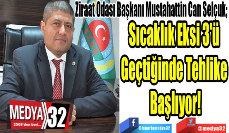 Ziraat Odası Başkanı Mustahattin Can Selçuk; 
Sıcaklık Eksi 3